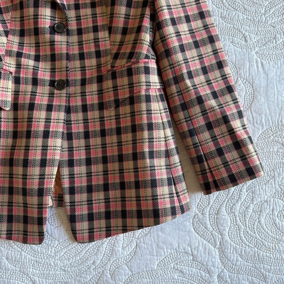 Michael Kors Collection - Plaid Wool Blazer - Rosewood - Picture 5 of 16